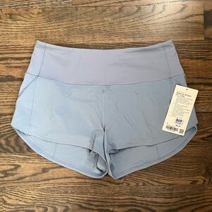 NWT lululemon speed up HR short 2.5" size 8 blue willow